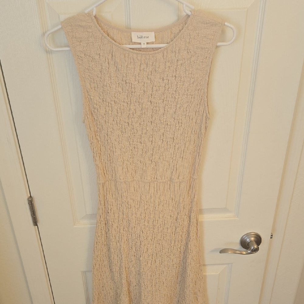 Cream Textured Women's Dress